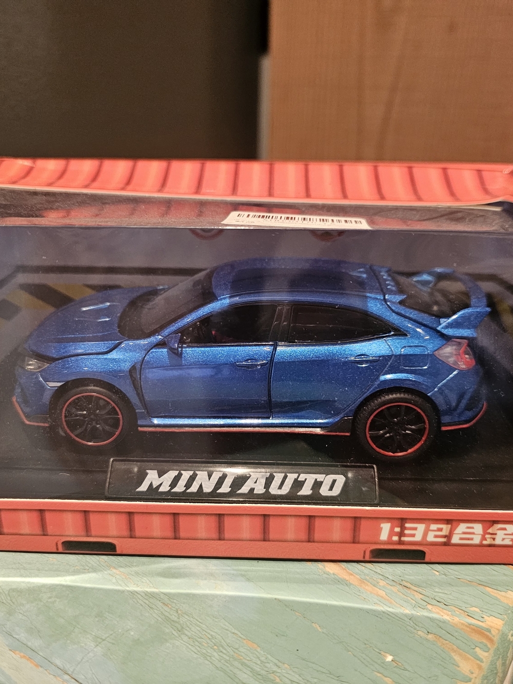 Blue Diecast Hatchback Model Civic Type-R Car - MiniAuto
